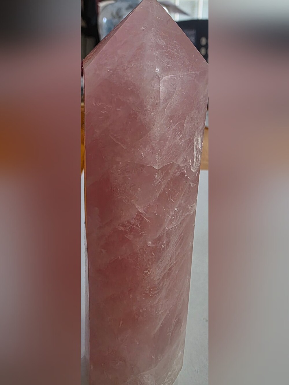 Rose Quartz Point Tower - Pink Crystal Obelisk. 5.5in High